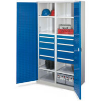 Kappes Schwerlastschränke mit Mitteltrennwand 1950x1000x600mm Schlitzplattentüren Modell 54 enzianblau
