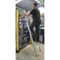 Euroline Premium 30176 Alu Stufenanlegeleiter mit Vario Einhängehaken Ø 60mm 10 Stufen