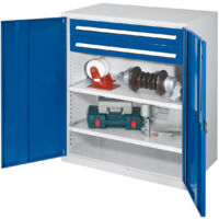 Kappes Schwerlast-Beistellschränke ohne Mitteltrennwand 1110x1000x600mm Modell 63 Vollblechtüren enzianblau