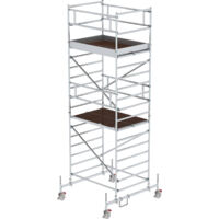Günzburger Steigtechnik Rollgerüst 1,35 x 1,80 m mit Fahrbalken & Doppel-Plattform Plattformhöhe 4,45 m