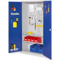 Kappes ®RasterPlan Werkzeugschrank 1950x1000m Modell 5 Tiefe 410mm Lochplattentüren enzianblau
