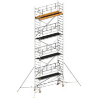 Layher Rollgerüst Uni Standard P2 Safety Plus mit Doppelgeländer und Gerüststützen 9,20m AH