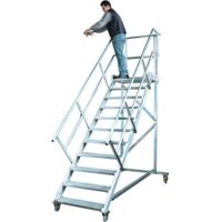 Euroline 513 Wartungsbühne 45° 800mm Stufenbreite 14 Stufen Alu gerieft