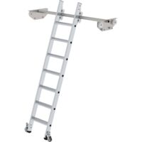 MUNK Aluminium-Regalleiter für Doppelregal 7 Stufen