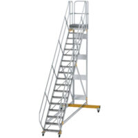 MUNK Plattformtreppe fahrbar 45° Stufenbreite 600mm 18 Stufen
