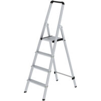 Günzburger Steigtechnik ML Stufen-Stehleiter einseitig begehbar Aluminium eloxiert 4 Stufen - 011254