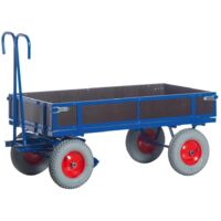 Rollcart Handpritschenwagen mit Holzbordwänden 1160x760x410mm Vollgummi