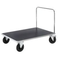 Kongamek Plattformwagen, verzinkt 1200x800x900mm mit MDF-Platte, offenem Schiebegriff, Gummibereifung und Bremse