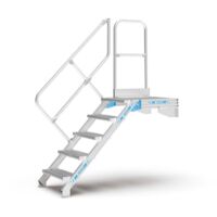 ZARGES LM-Treppe mit Plattform 45° 17 Stufen, 800 mm breit, Höhe 3.65 m