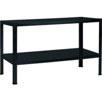 SCHULTE Regalwelt Steckregal mit 2 PowerMAX Fachböden, 65 kg Tragkraft, 43x120x40 cm (HxBxT), schwarz-Struktur, Blackline, Lagerregal, Werkstattregal, Kellerregal, Garagenregal, Metallregal