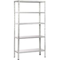 Schulte Fachbodenregal 1000x1900x400mm verzinkt mit 5 Böden aus Metall 65kg Fachlast