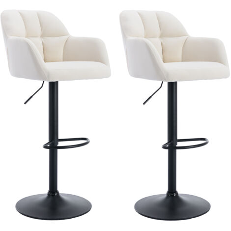 Wahson 2 Taburetes de Bar Tapizados en Terciopelo sillas Modernas para Mostrador Taburetes Giratorios para Cocina Bar Doméstico o Restaurante, Beige
