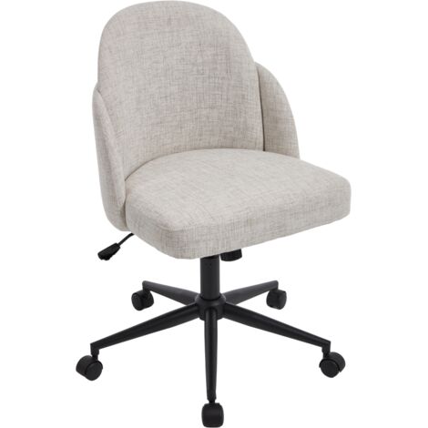 CHAIRUS Silla de Oficina en Tejido de Lino Silla Giratoria Moderna para Escritorio para Dormitorio Oficina en casa Lugar de Trabajo, Beige