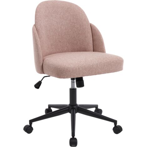 CHAIRUS Silla de Oficina en Tejido de Lino Silla Giratoria Moderna para Escritorio para Dormitorio Oficina en casa Lugar de Trabajo, Rosa