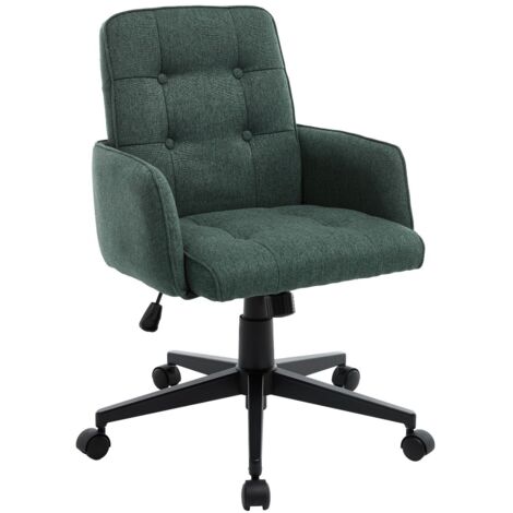 Wahson Sillas de oficina de lino, Las sillas de oficina modernas pueden girar, Silla de oficina regulable en altura adecuada para oficinas/estudios, Caqui