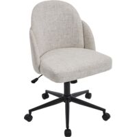 CHAIRUS Silla de Oficina en Tejido de Lino Silla Giratoria Moderna para Escritorio para Dormitorio Oficina en casa Lugar de Trabajo, Beige