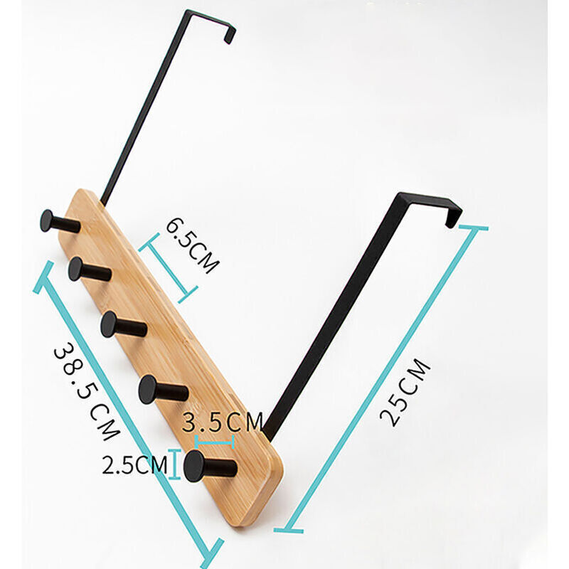 Trhaken zum Aufhngen, 5 Haken, Bambus-Holzgarderobe zur Aufbewahrung von  Mnteln, Jacken, Bademnteln, Handtaschen
