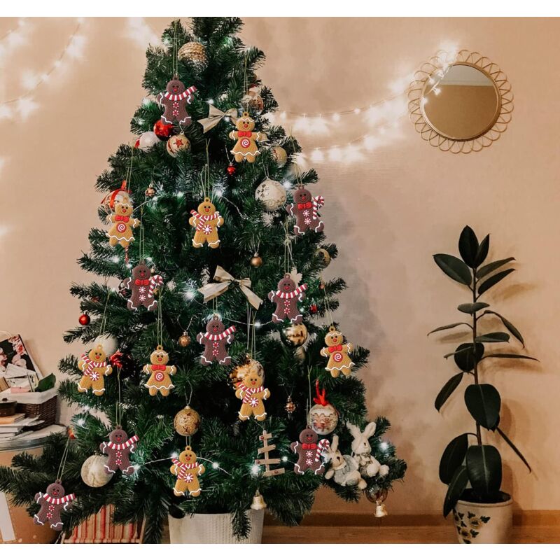 52 Stück Weihnachts-Lebkuchenmann Deko – Hängewirbel Mit Schneeflocken & Weihnachtsbaum, 18x18 Cm