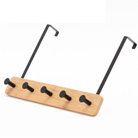 Trhaken zum Aufhngen, 5 Haken, Bambus-Holzgarderobe zur Aufbewahrung von  Mnteln, Jacken, Bademnteln, Handtaschen