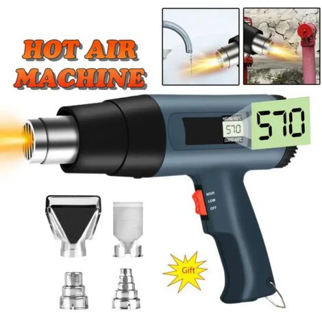 220 V Heißluftpistole, 2000 W, variable, fortschrittliche elektrische Heißluftpistole, einstellbare Temperaturen, elektrische Heißluftpistole (1/4)