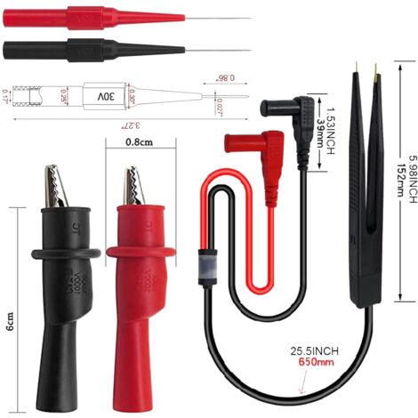 Produktbild von 10er Set Bananenstecker-Messleitungen – Messing, 2 Mm, Für Multimeter & KFZ-Diagnose