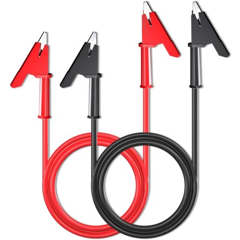 2er-Pack doppelendige Krokodilklemmen-Messleitungen mit Isolierklemmen, flexibles Kupfer-Prüfkabel für elektrische Prüfungen, 1 m (1/5)