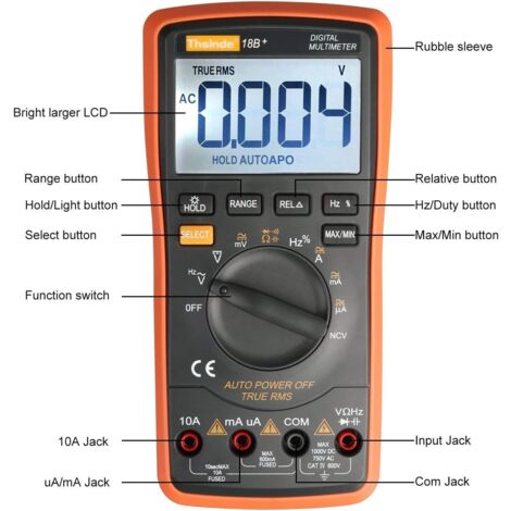 Stroomtang Digitale Multimeter LC-570S-APP, 6000 Counts Multimeter voor