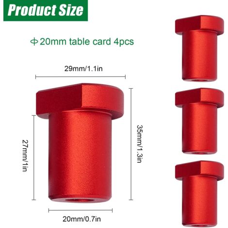 Produktbild von 12er Set Alu-Bankhaken Für 20 Mm Hundeloch – Rot Eloxiert, Mit Silikonpad, Für Werkbänke & Hobelbänke