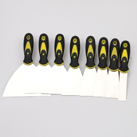 MINKUROW 8-teiliges Putzmesser, besseres Spachtel-Set aus Edelstahl, DIY-Spachtel 24/40/49/63/74/98/124/150 mm für DIY-Dekorations-Farbentfernung (1/5)