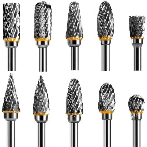 20 Diamant-Schleifaufsätze Für Rotationswerkzeuge – 1/8" Schaft, 10 Formen, Für Glas, Stein & Keramik