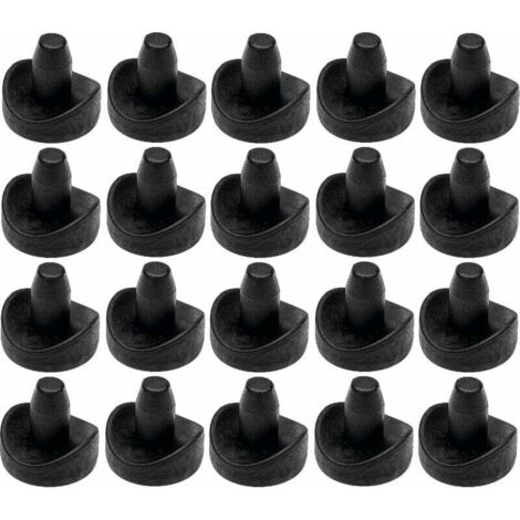 20x Endkappe für runde horizontale Rohrlasche zum Einsetzen von Außen-Ø 16 mm Innen-Ø 6,5 mm in PELD-Rohrpolster-Führungsfuß-Möbel-Stuhl-Einsatz, schwarz (1/3)