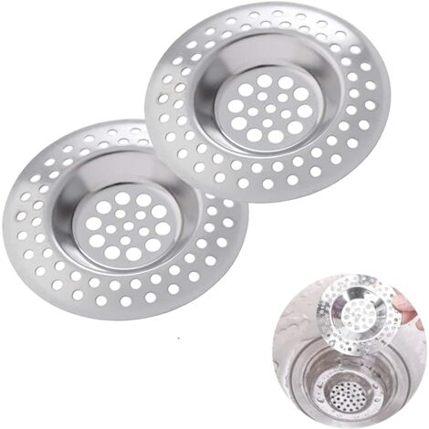 2 Stück Küchenspülenfilter, Spülbecken-Abflussfilter, Küchenspüle-Rost, Edelstahl-Spülbeckenfilter, für Küchen-/Badezimmerspüle, Anti-Verstopfungsfilter (1/5)