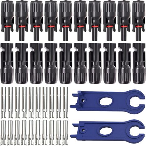 2 Paar Solar Y-Abzweigstecker – 6 Mm² PV-Kabel, 1000 V, 30 A, IP67, Rot & Schwarz Für Parallelschaltung