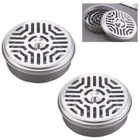 2 Stück Edelstahl-Mückenspiralenhalter, für Mückenspulen, Anti-Mückenspulen-Spiralhalter, für Zuhause, Garten, Camping, Angeln, Reisen, Outdoor (1/5)