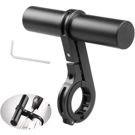 DOLASO 10 cm Fahrrad-Lenkerverlängerung, Verlängerungs-Lenkerhalterung, Einzelklemmen-Verlängerungshalterung für Fahrrad-LED-Licht, GPS, Telefon, Tachometer, Schwarz (1/5)