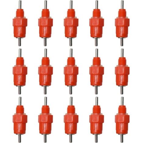 Automatische Tränken, Wassernippeltränken, Geflügeltränke, automatische Nippeltränke, für Hühner-Enten-Geflügel, 15 Stück (1/5)