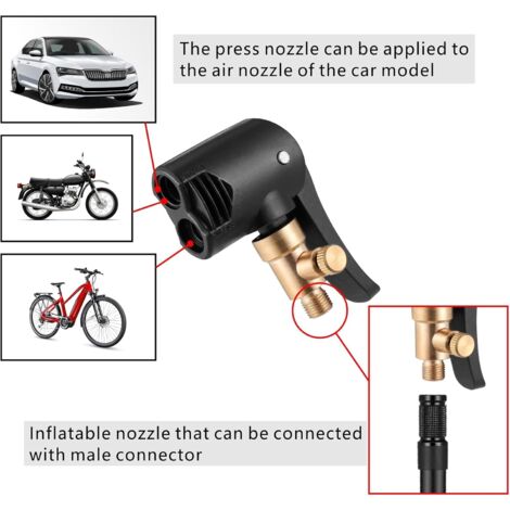 Tiuimk Presta- Und Schrader-Ventil Für Fahrradreifen, Luftpumpe, Luftpumpe, Anschlusskopf