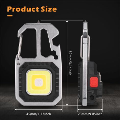 Tragbare Mini-LED-Arbeitsleuchte, 2 Stück, 1000 Lumen, Wiederaufladbare