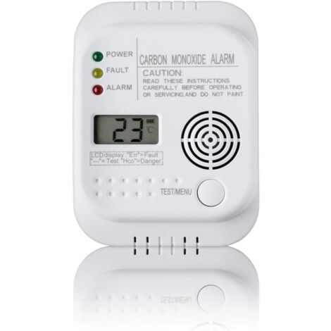 Kohlenmonoxid-Detektor, batteriebetrieben, Gasdetektor mit Display und Temperaturanzeige (1/4)