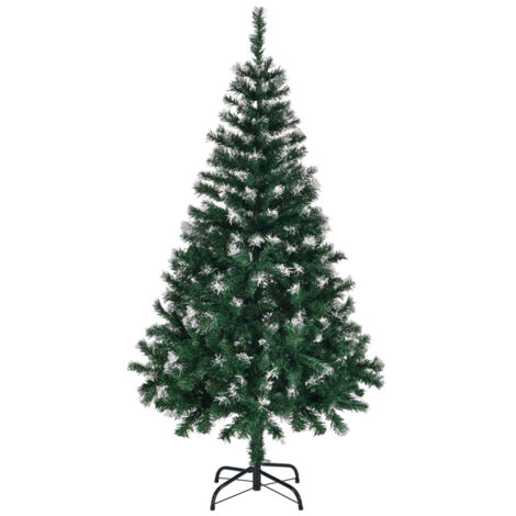 1,52 m künstlicher Weihnachtsbaum mit Schneespitzen, unbeleuchteter Weihnachtsbaum mit 480 Zweigspitzen und stabilem Metallständer für Büro, Zuhause, Geschäft, Party, Weihnachtsdekoration, Grün und Sc (1/5)