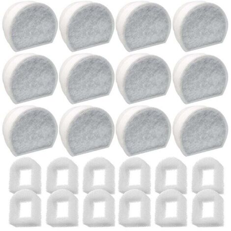 24er-Pack Schaumstoff-Vorfilter und Kohlefilter, kompatibel mit PetSafe Drinkwell Fountain INOX 360 Avalon Pagoda Seascape und Sedona Fountains, Filter für Katzen- und Hundetrinkbrunnen (1/4)