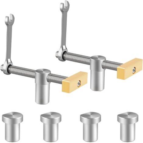 2 Stück Holzbearbeitung Bankhaken 20 mm, Tisch Werkbank Klemme, Niederhalter Werkbank Klemme,Edelstahl Tisch Hobel Stop Bank Hunde Klemme,Niederhalter Klemme 20 mm für Hobelbank mit 4 Bankhaken (1/4)