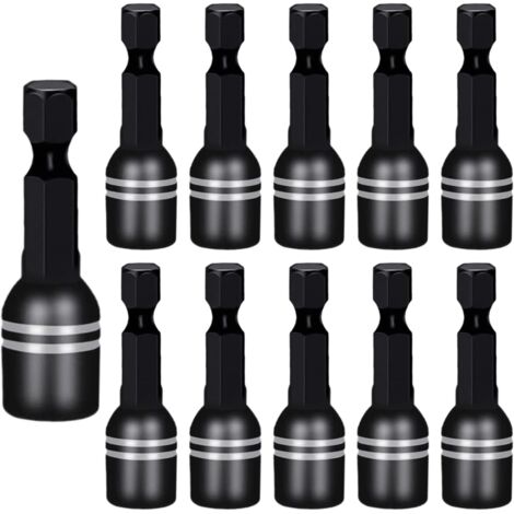 10-teiliger Bohrerhalter, Bohrerverlängerung, magnetischer Bithalter, Schraubendreher-Bithalter, tragbarer Bohrerhalter, Schlagschrauber-Bithalter (schwarz) (1/5)