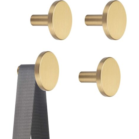 4 Stück Kleiderhaken Messing Wandmontage Garderobenhaken Wandhaken Gold für Wohnzimmer Schlafzimmer Dekoration Runden,wandhaken rund (1/5)