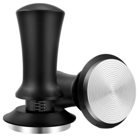 Espresso-Rührstab, flacher Edelstahl, Gewindebasis, internes Federdesign, ausgewogener Kaffeerührstab mit fester Kraft, kompatibel mit XMSJ Y40 (58 mm, schwarzer Gewindesockel) (1/5)
