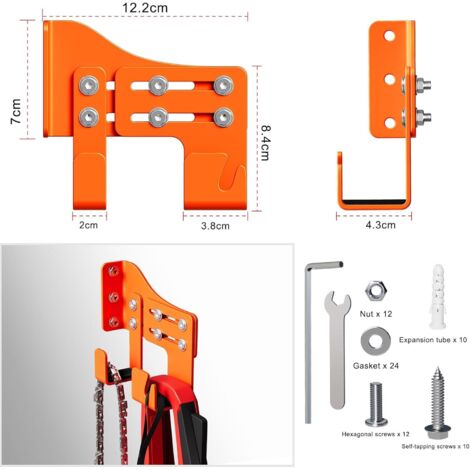 Wandhalterung Stahl Orange Garage Aufbewahrung Werk Produktbild-Vorschau 8