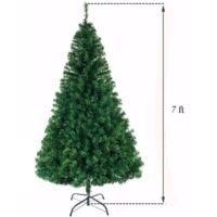 Grüner 2,13 m langer PVC-Weihnachtsbaum mit 1100 Zweigen
