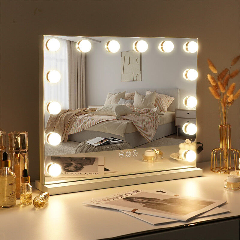 Specchio da trucco Hollywood illuminazione LED da parete - 58 x 46 cm | Leroy Merlin
