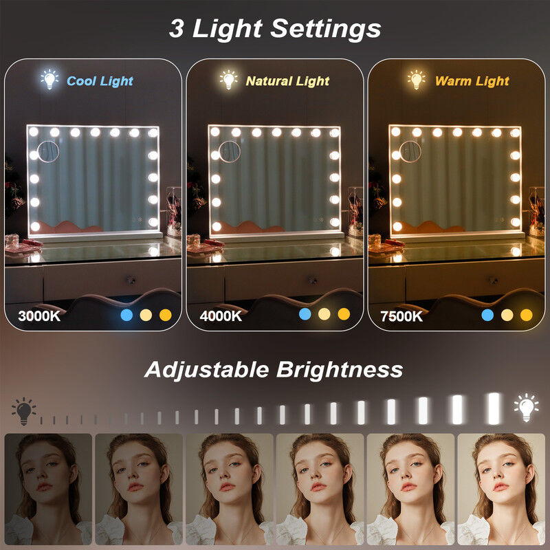 Kit Luce LED Da 10 Piedi Per Specchio Vanità, Stile Hollywood. Luci Dimmerabili E Autoadesive Per Trucco!