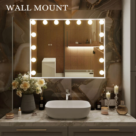 TUREWELL Hollywood - Specchio da trucco con luci, grande specchio
